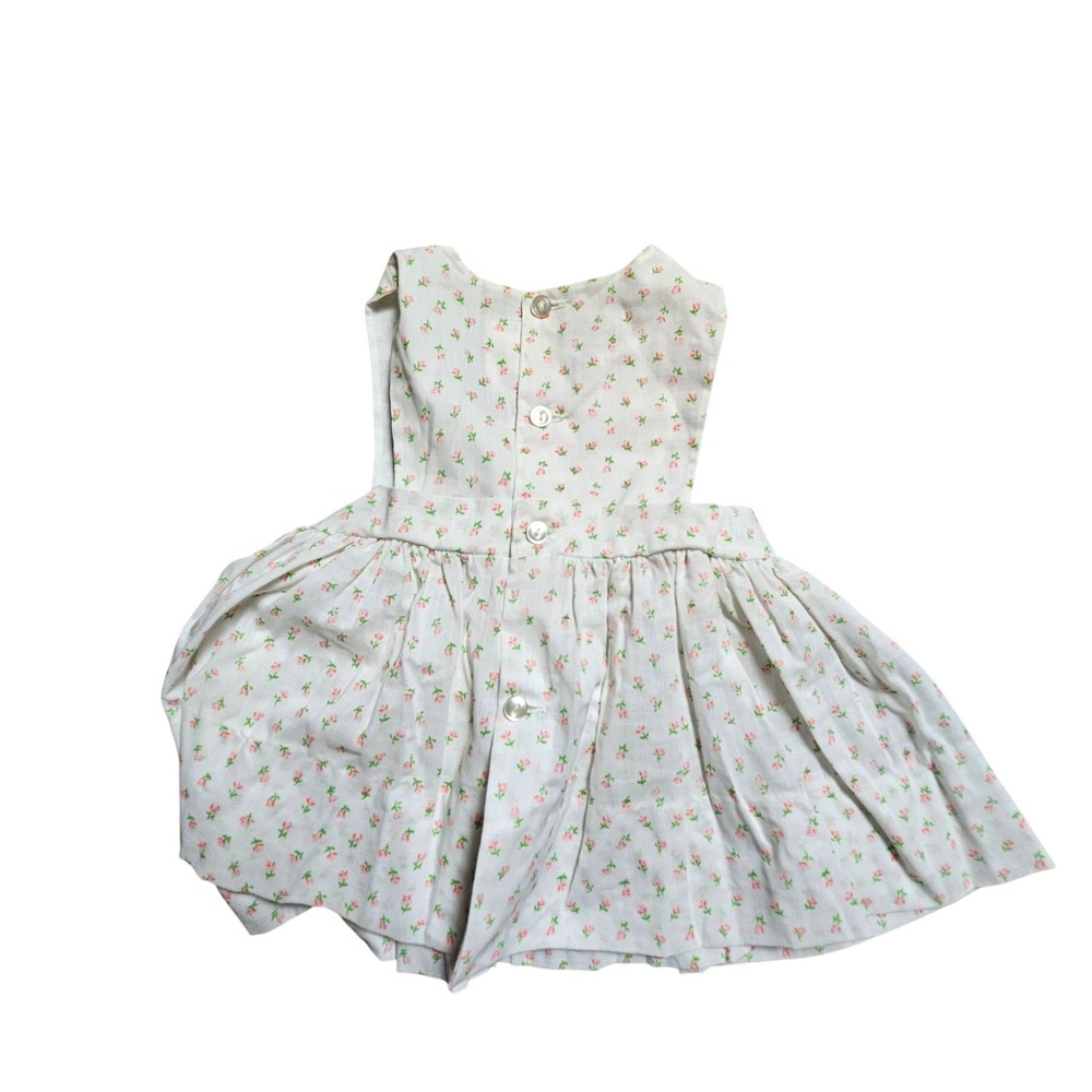 Vintage Bryan Girls Floral Pinafore Dress Pink Tulip Button Back T2 Cottage‎